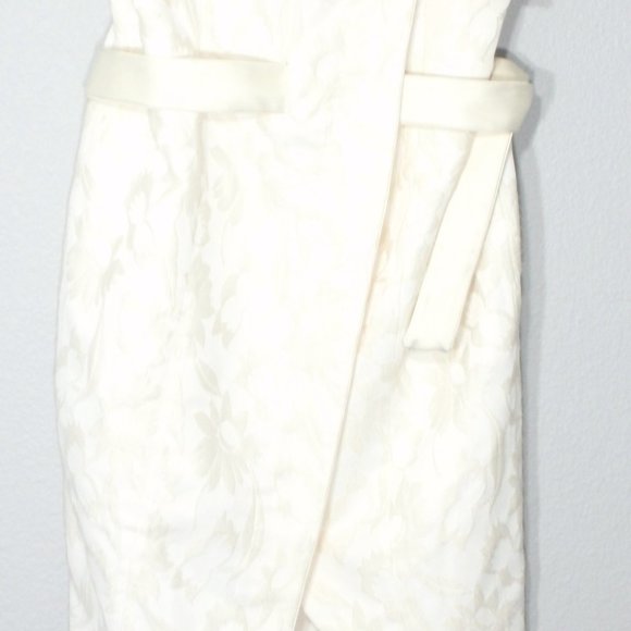 NWT Alexis Isotta Floral Brocade Strapless Wrap Tie Dress XL - Picture 4 of 13